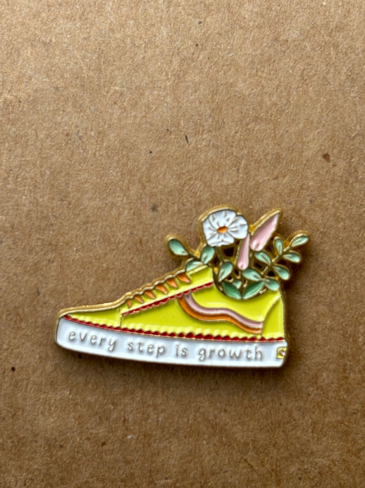 "Every step is growth", pin