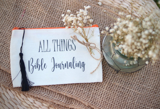 "All Things Bible Journaling" pencil case.