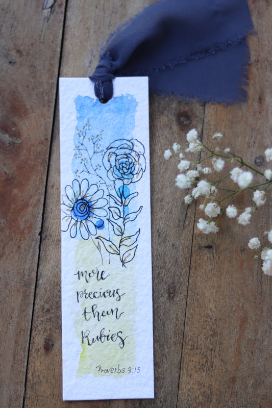 "More precious than Rubies Proverbs 3:15" Bookmark