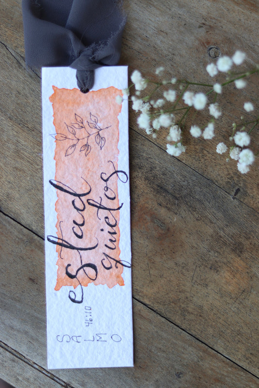 "Estad quietos y conoced que Yo soy Dios" bible inspired bookmark